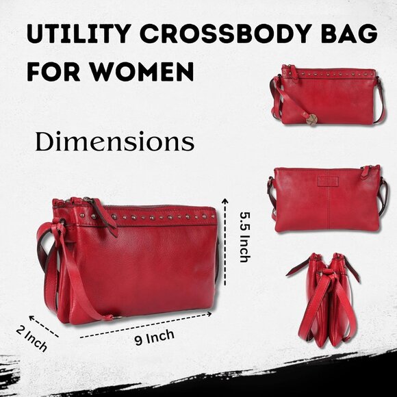 Women's Genuine Italian Leather Boho Crossbody Bag 9 Inch Stylish Durable - Picture 3 of 6